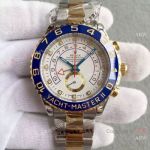 Swiss 7750 Copy Rolex Yachtmaster II Mens Watch 2-Tone White Face